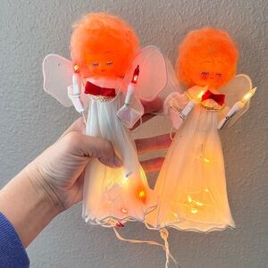 Two vintage 1960s Christmas angels